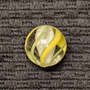 English Style White Solid Core Swirl w/ Lemon & Lime Outer Ribbons