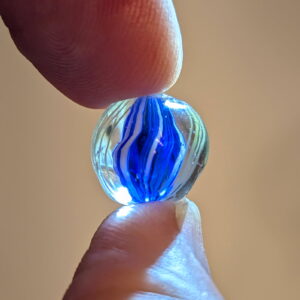 Unusual Transparent Jelly Blue Solid Core Swirl