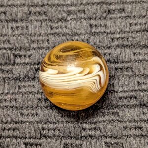 Unusual Looped Feathered Peltier Amber Slag w/ Gorgeous Pattern