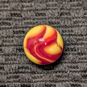 UV Reactive Red & Yellow CAC Swirl w/ Flame-Like Pattern
