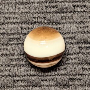 Hand-Cut Chocolate Brown & White Banded Bullseye Carnelian Agate