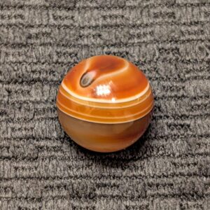 Pretty Red Carnelian Hand-Cut Banded Agate w/ Concentric Rings of Brown & Translucent Amber