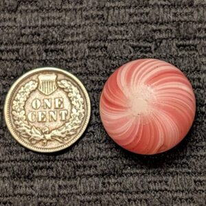 Large 25/32" Banded Opaque with 360 Pink Surface Bands & Eye of Saturn