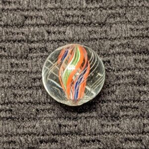 Brightly Colored 4-Ribbon Divided Core Swirl with Ribbons Trimmed in Orange!