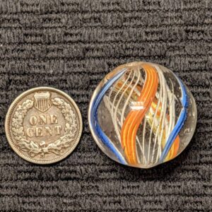 Full 1" White Latticino Core Swirl