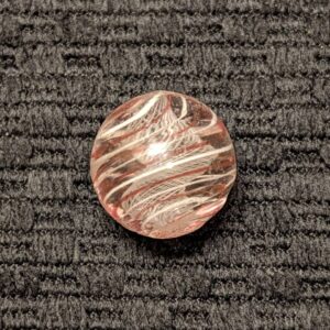Beautiful Tornado Latticino Swirl w/ Strong Spin & Cage of White & Transparent Red