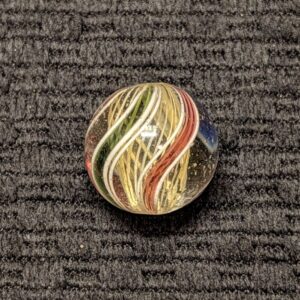Yellow Latticino Swirl w/ Colored Transparent Ribbons