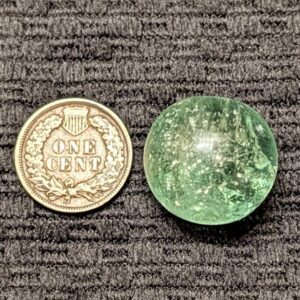 13/16" Shrunken Blizzard of Fine Mica in Light Green Glass - FREE to New Collector <1 yr or Under Age 16