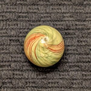 Strong Left-Twist Onionskin with Lime/Yellow and Orange/Yellow Fine Line Bubbly Panels - Wet Mint