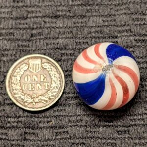 Big 7/8"- Peppermint w/ Bold Colors and Symmetrical 3-Red Line Pattern