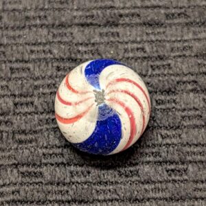 Shooter Size 3/4"- Peppermint w/ 3-Red Lines and Cobalt Ribbon Pattern