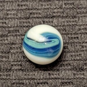 Unusual AKRO Corkscrew of Blue & Seafoam Green on White
