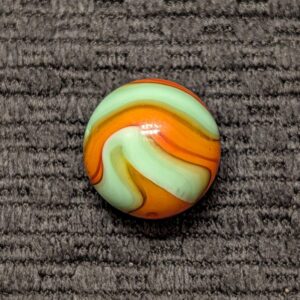 AKRO Pistachio Green & Orange Prize Name Corkscrew with Dark Brown & Yellowish Tan Highlights