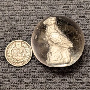 1-3/8" Perched Falcon Bird of Prey Sulphide