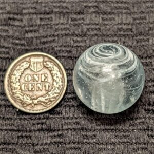 Beautiful & Rare 13/16" White Tornado Greiner with a Hurricane Top!  Wet Mint