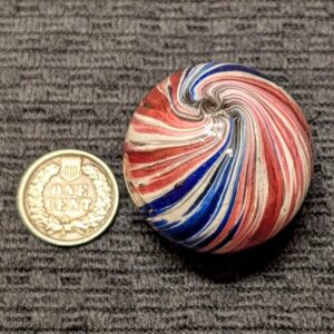Big 1-3/8" Red-White-Blue 4 Panel End-of Day Style Onionskin in Rarely Found Pristine Wet Mint Condition!