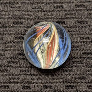 Shooter Size 13/16" Near End-of-Cane Double Razor Ribbon Swirl w/ High Craftsmanship & Early Colors