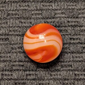 Wild Triple Orange AKRO Corkscrew over Translucent White