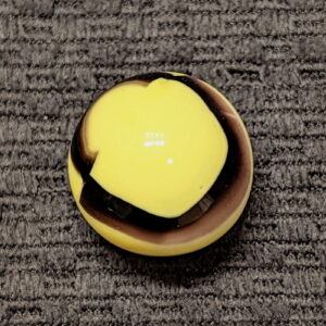 Huge 1" Marble King Bumblebee w/ Vivid Yellow & Deep Purple Contrasting Colors - Wet Mint!
