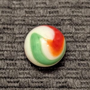3-Color AKRO of Red & Green over White, with a Ying-Yang Pattern