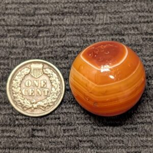 Big Boy Hand-Faceted Carnelian Banded Bullseye Agate Weighing in at 15/16"