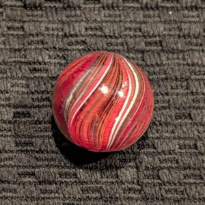 Rare Large 4-Lobed 15/16" Red & Oxblood Joseph's Coat Swirl