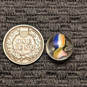 Rare Peewee 15/32" Naked Single Razor Ribbon Swirl with Bright Colors and Original Surface!