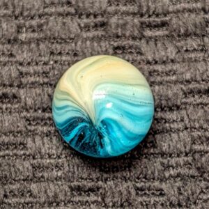 Unusual Single Color Master Made Sunburst with Buttermilk in Cyan Blue!