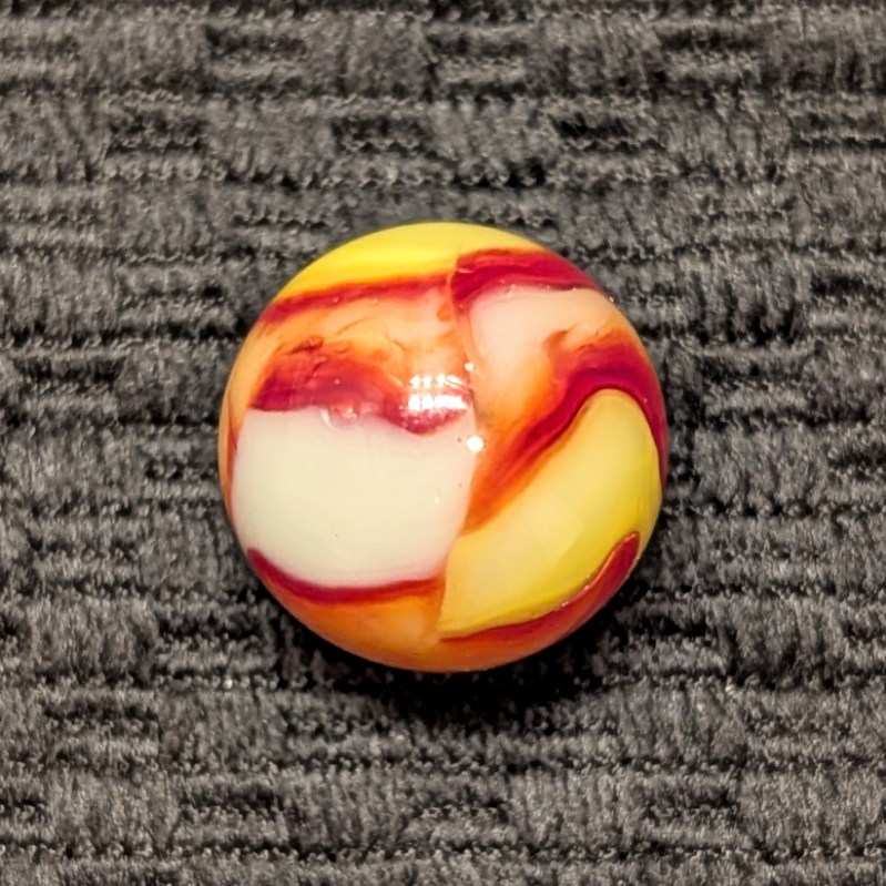 Killer 3/4" Shooter-Size NLR Ketchup & Mustard Peltier w/ Fantastic Pattern & Bright Colors! - Image 3