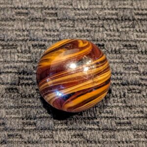 Huge 15/16" Richly Colored Caramel Swirl w/ Chevron Pattern