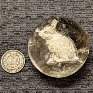 1-13/16" Big Pretty Seated Bunny Sulphide - Highly Detailed
