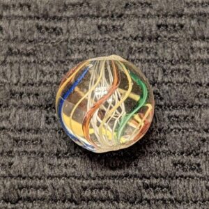 Pretty White Latticino Swirl w/ Unusual & Colorful Complex Outer Construction