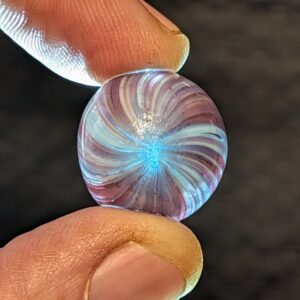 RARE 13/16" Purple & White Onionskin in BLUE GLASS!