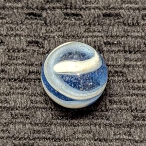 11/16" Triple-Twist White Snake Corkscrew in Icy Blue Glass
