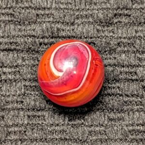 Outstanding Cherry Bomb Red CAC Hand-Gathered Slag w/ Fabulous "9" Pattern!