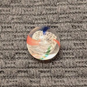 Bright White Latticino Swirl w/ Bold Colored Ribbons - FREE to a New Collector < 1yr, or Young Collector Age 16 or Under