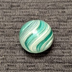 Early Period 6 Panel Aqua & White Onionskin, circa 1850-1875