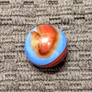 Uncommon AKRO 3-Color Corkscrew of Red & Brown on Blue Base - Great Color Combo!