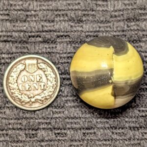 Big 15/16" Marble King Bumblebee w/ Vivid Yellow & Deep Chocolate Brown Colors
