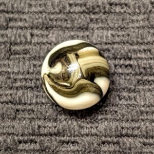 Beautiful 3-Color Black, Brown & White Alley Swirl with Flame-Like Qualities