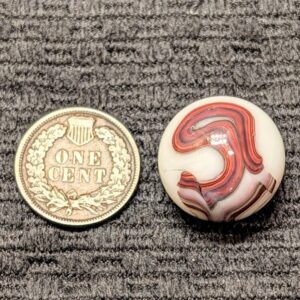 Shooter Size Oxblood Swirl w/ Heavy Oxblood and Highlights of Bluish Grey & Chocolate Brown