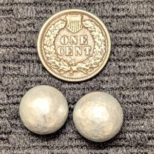Pair of <1/2" Peewee Foiled Clay Marbles