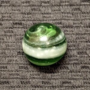 Rare 13/16" Green Glass Grenier Hand-Gathered Heavy Twist German Handmade, circa1840-1860