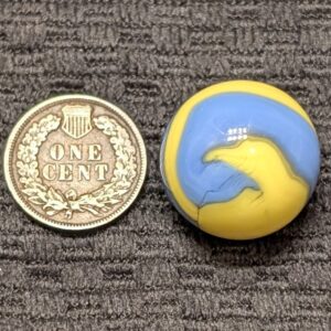 Large Blue & Yellow Prizename Corkscrew Shooter in Impeccable Condition