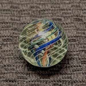 Twisty Colorful Shooter Divided Core Swirl w/ Shrunken Cage of Fine Lines - Wet Mint!